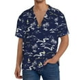 thumbnail image 2 of Zufioo Hawaiian Style Print Mens Button Down Short Sleeve Shirt,Classic Plaid Shirt,Mens Accessories Fashion Shirt-Large, 2 of 6