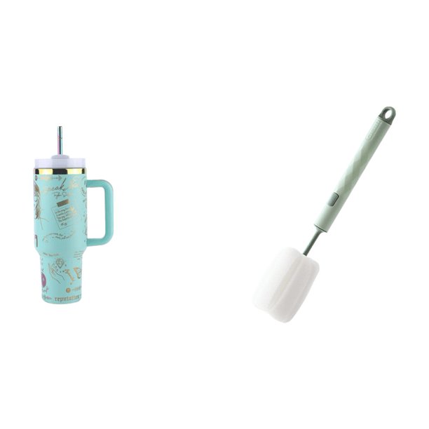 Fría Acero Inoxidable Con Pajita Térmica Helada 40 Oz () Verde
