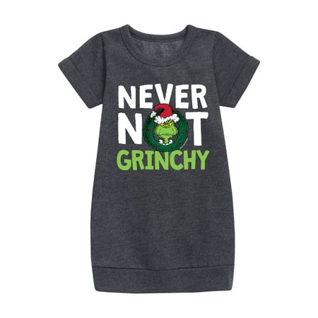 

Dr. Seuss - Never Not Grinchy Wreath - Toddler And Youth Girls Fleece Dress