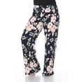 thumbnail image 2 of White Mark Women's Plus Size Hawaiian Flower Palazzo Pants, 2 of 5