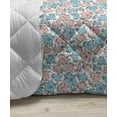 thumbnail image 3 of Floral Down Alternative Comforter, Linum Flower Petals Flowering Pastel Gardening Blossoms Bouquets Design, Microfiber Quilt for All Season, 5 Sizes, Pale Pink and Grey, by Ambesonne, 3 of 3