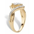 thumbnail image 2 of PalmBeach Jewelry Diamond Accent Cluster Bypass Ring Gold-Plated, 2 of 6
