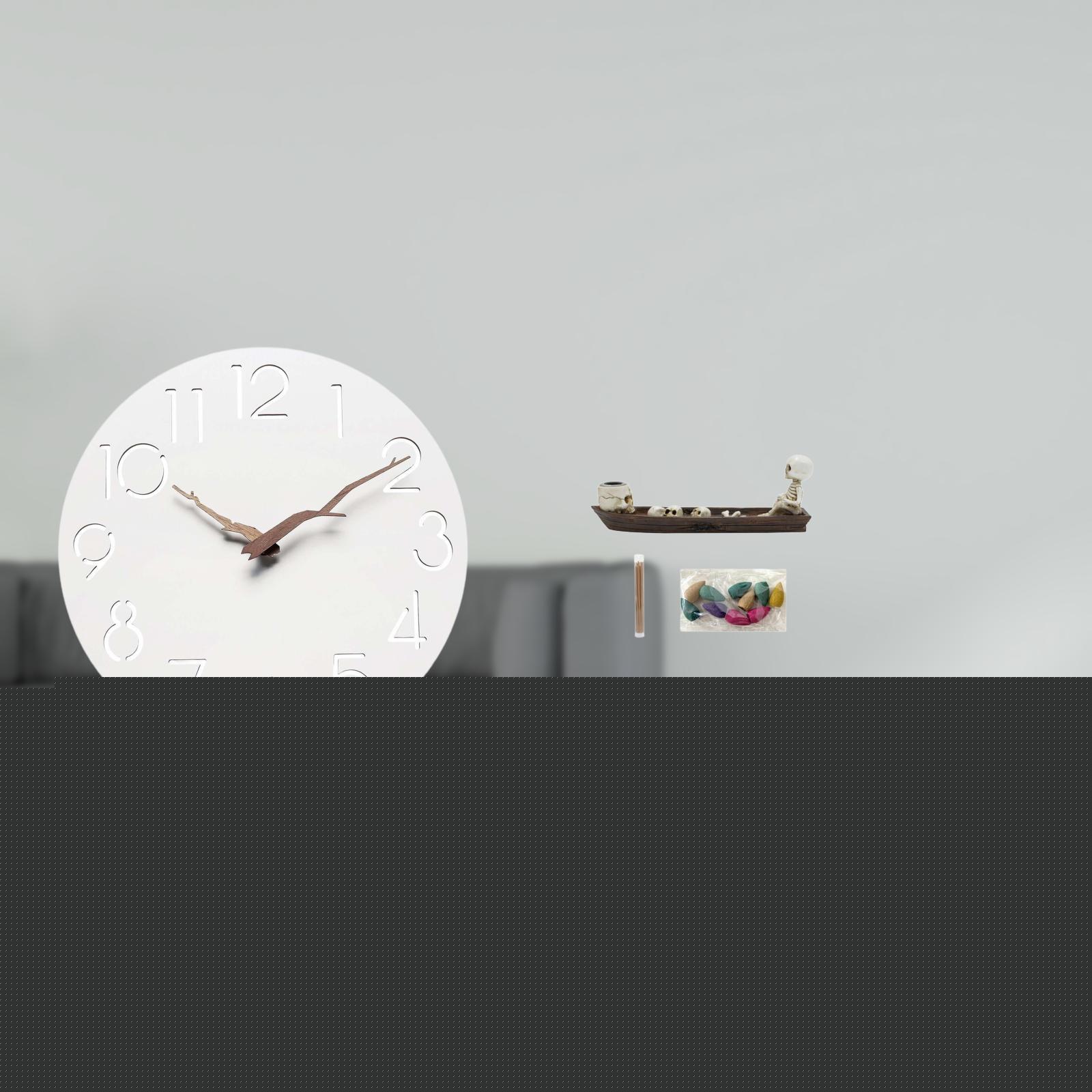 thumbnail image 2 of Reloj De Pared Silencioso Para El Hogar, La Cocina, La Oficina O El Estudio, Con Quemador De Incienso De Barco Con Forma De Calavera. Adorno De Mesa Decorativo Para Halloween. Escultura, 2 of 8