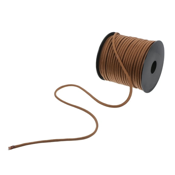 Homoyoyo Camping Rope Nine Core High Strength Brown Polyethylene for Tents Tarps Outdoor Hiking Gear