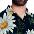 thumbnail image 5 of Daisy Men's Short Sleeve Poplin Shirt, Casual Printed Button Down Top for Summer Beach, Spread Collar Unisex Beach Shirt, 5 of 6