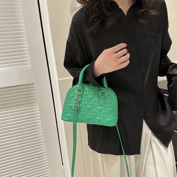 Bolso de mano para mujer, Bolso de mano de cuero PU, Bolso cruzado elegante Simple (verde)