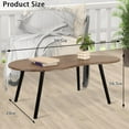 thumbnail image 2 of Small Coffee Table Irregular Wood Grain Desktop Coffee Tables Simple Modern Cloud Shaped Center Table Floor Standing Table for Living Room, Home Office, 2 of 14