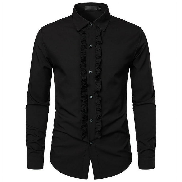 Casual Daily Ruffle Turndown Collar Blouses Casual Daily Ruffle Turndown Collar Blouses