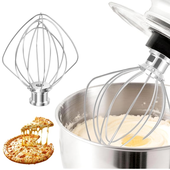 Stainless Steel Dough Hook, Multipurpose Wire Whip Attachment, Heavy Duty Whisk for 4.5-5Qt Tilt Head Mixer Dishwasher Safe