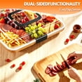 thumbnail image 4 of PLUMEBAY Bamboo Charcuterie Board with Clear Lid, 8-Compartment Cheese and Snack Serving Tray with Handles, 4 of 6