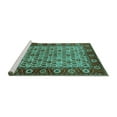 thumbnail image 2 of Ahgly Company Machine Washable Indoor Rectangle Oriental Turquoise Blue Industrial Area Rugs, 5' x 8', 2 of 4