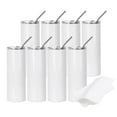 thumbnail image 1 of PYD Life Lot de 8 Gobelets de Sublimation 20 OZ, Gobelet Droit en Acier Inoxydable avec 10 Films Rétractables pour Machine à Presser, Four de Sublimation, 1 of 6