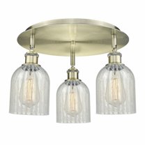 Innovations Lighting Caledonia - 3 Light 17" Flush Mount Mouchette/Antique Brass