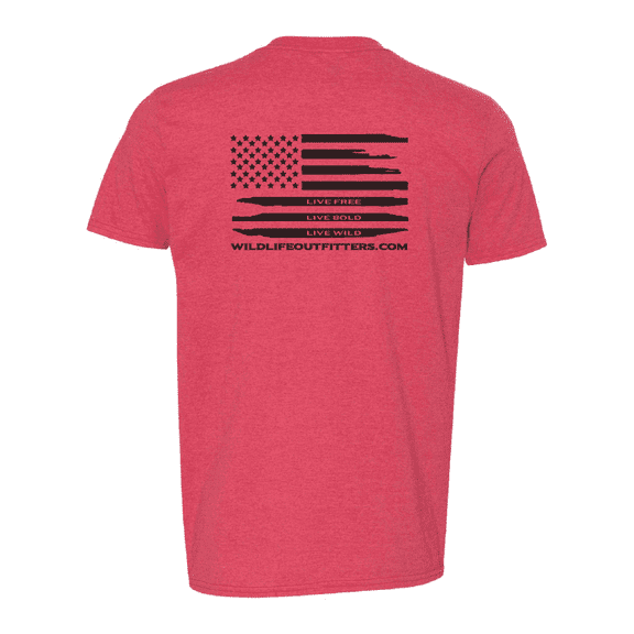 Wildlife Outfitters Men's American Flag Short Sleeve Graphic T-Shirt