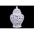 thumbnail image 1 of Urban Trends Collection 21286 Ceramic Urn Vase with Cutout Triangle, White - Large, 1 of 1