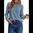 thumbnail image 2 of Sudadera de Mujer con Cuello Redondo, Larga, Corte Asimétrico y Dobladillo Curvo Azul M, 2 of 9