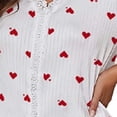 thumbnail image 5 of Enjoytime Pajamas for Women Set Summer Casual Print Lace Matching Sleepwear V-Neck Short Sleeve Shirts Shorts 2 Piece Loungewear Sets, 5 of 5