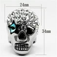thumbnail image 2 of Luxe Jewelry Designs Stainless Steel Women's Skull Shaped Ring with Capri Blue Crystal - Size 7, 2 of 4
