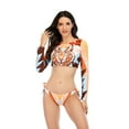 thumbnail image 2 of HAWEE Womens Long Sleeves Two Piece Swimsuits Rash Guard Swimsuit with Triangle Bikini Bottom 2 Piece Bikini Set, 2 of 7