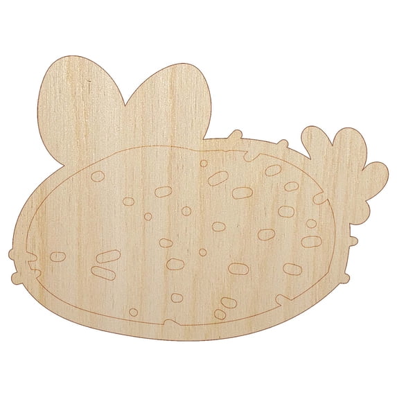 Kawaii Sea Bunny Slug Wood Shape Unfinished Piece Cutout Craft DIY Projects - 4.70 Inch Size - 1/8 Inch Thick