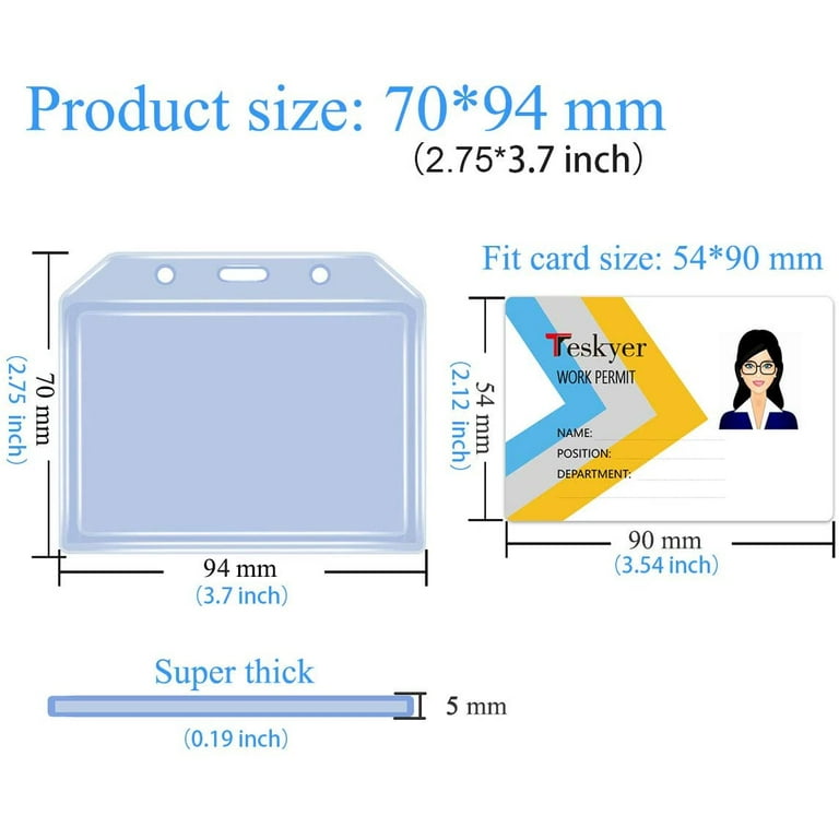 ID Card Holder ID Case Plastic Protector ID Size Silicon Plastic