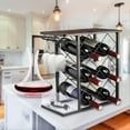 thumbnail image 2 of SortWise Tabletop Wood Wine Rack with Glass Holder for 8 Bottles and 4 Glasses, 2 of 7