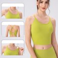 thumbnail image 4 of JGGSPWM Women's Workout Sports Bras Fitness Padded Yoga Crop Tank Top Twist Back Cami Tees Green XL, 4 of 9