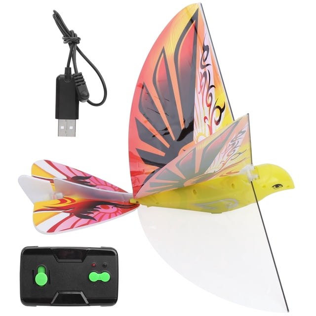 Pájaro volador de juguete RC de alta simulación, control remoto de 2,4 GHz, juguete para niños (naranja)
