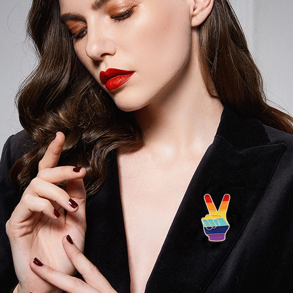 Rainbow Brooch Gay Pride Wavy Flag Heart Pin Metal Enamel Badge Lapel Pin Jewelry for Scarves, Headscarves, Dresses, Suits, Bags, Backpacks Y2H7 - image 4 of 9