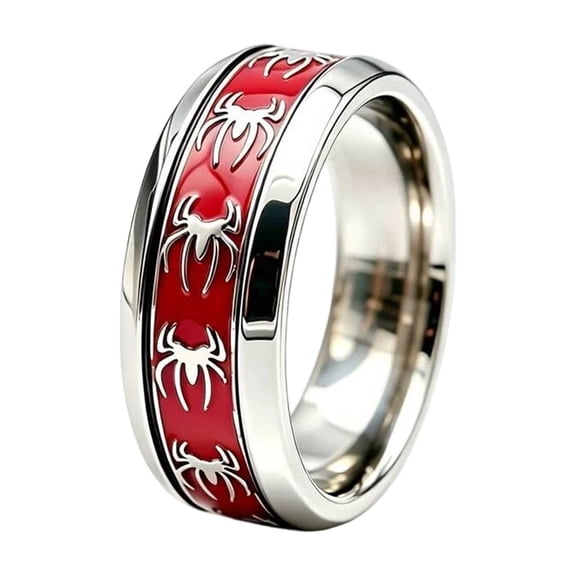 Mens Rings Spider Statement Ring 1Pcs, Titanium Steel Fashion Jewelry for Everyday Wear, Non-Fading E