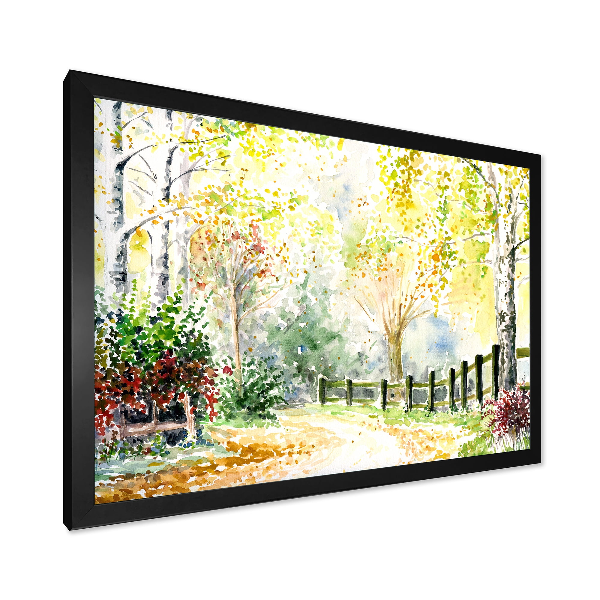 Designart 'Autumn Countryside The Afternoon Landscape' Traditional Framed Art Print