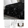 thumbnail image 6 of Starry Sky Queen Size Flat Sheet, Wrinkleproof & Fadeproof Cooling Flat Bed Sheet Only, Modern Black Abstract Dots Stars Aesthetic Breathable Soft Bedding Top Sheets 90 x 102 Inches, 6 of 8