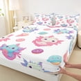 thumbnail image 3 of Homewish Cartoon Axolotl Bed Sheets 4pcs for Kids Girls, Kawaii Ice Cream Donut King Sheets, Cute Animal Wildlife Sheet Set, White Room Decor, 3 of 7
