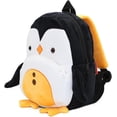 thumbnail image 3 of Mochila para niños y niñas, linda y suave mochila pequeña con dibujos de animales de peluche para niños de 1 a 6 años (pingüino), 3 of 5