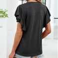 thumbnail image 6 of Luwomo T Shirts Womens Summer Short Sleeve Batwing Sleeve Loose Solid Color Tee Blouses, 6 of 8