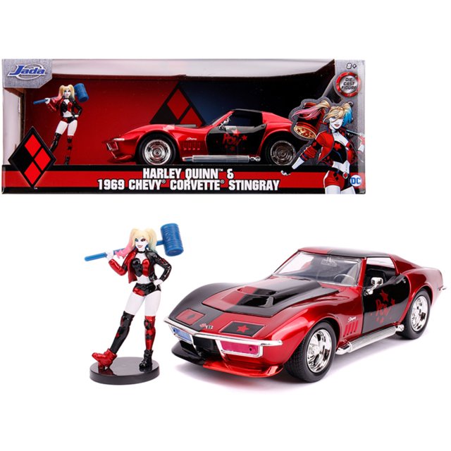 1969 Chevrolet Corvette Stingray con Harley Quinn Diecast Figurine \ DC Comics \ Series 1/24 Diecast Model Car de Jada "" " Jada Toys JA31196