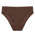 thumbnail image 2 of felwors Womens Comfort Revolution Modern Seamless Hi-cut Underwear, No-show Stretch Panties(Brown, M), 2 of 3