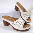 thumbnail image 5 of ShiShine Wedge Sandals for Women Dressy Summer Hollow Out Open Toe Chunky Low Heel Sandals, 5 of 9