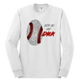 thumbnail image 2 of Wild Bobby, Baseball Fingerprint It's In My DNA, Sports, Men Long Sleeve Shirt, White, Small, 2 of 5