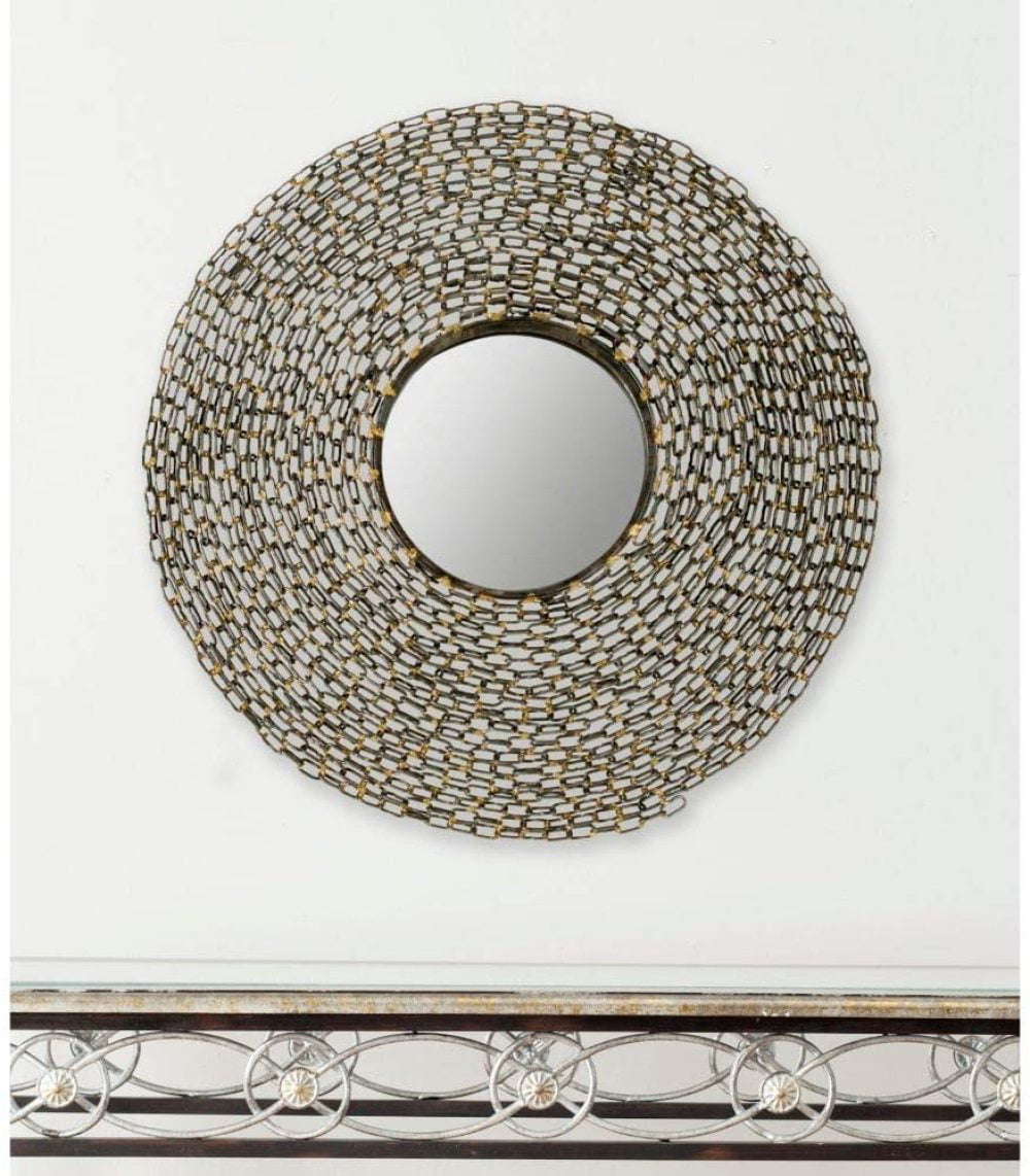 8" Mirrored Tray with Floral Jeweled Trim by Valerie 