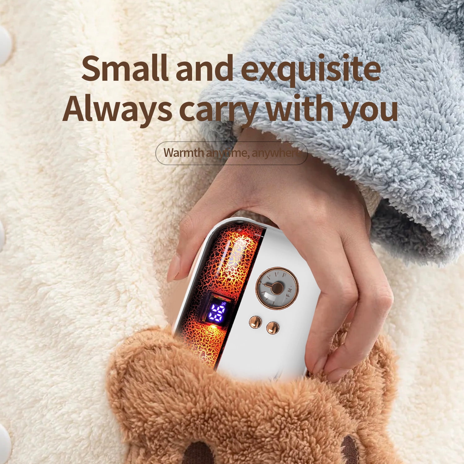 Wovilon Portable Hand Warmer, Power Bank Rechargeable USB Hand Warmer Heater ,Double-Side Heating＆3 Gears , For Skiing Climbing Hiking Winter