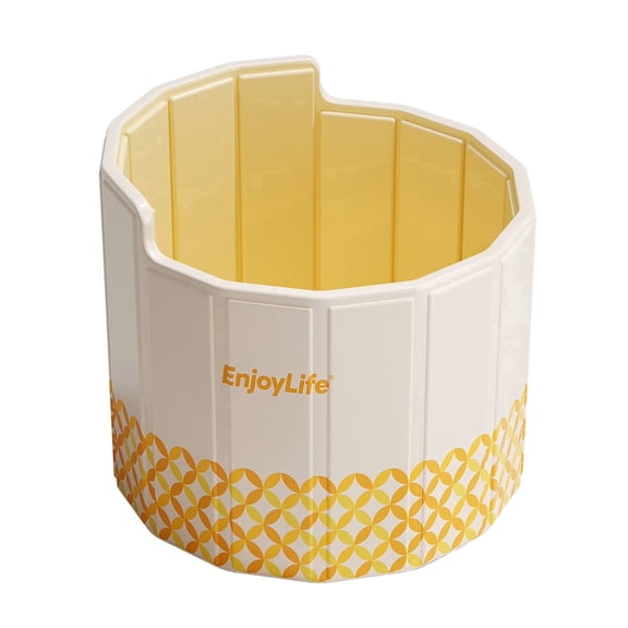 GIATUEE Portable Bathtub for Adults & Kids - Collapsible Outdoor Soaking Tub with Insulated Thermal Foam, Freestanding Hot/Cold Bath for Shower, Spa, Camping & Home Use, Yellow