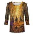 thumbnail image 5 of Edvintorg Women's 3/4 Sleeve Tops Halloween Printed Crew Neck Casual Pullover Shirt Fall Lightweight Loose Blouse Plus Size Women Clothes S-5XL Multicolor, 5 of 5