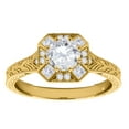 thumbnail image 2 of Aonejewelry 0.75 Ct. Ttw Round and Princess Diamond Engagement Ring 14 Yellow Gold, 2 of 4