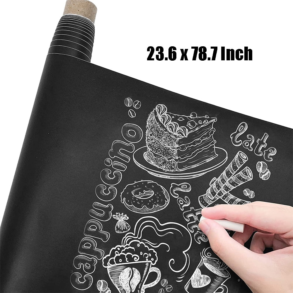 Extra Large Chalkboard Contact Paper 6.6ft Roll, Peel and Stick