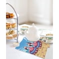 thumbnail image 2 of 4th of July Flamingo Kitchen Dish Towels for Drying Dishes Set of 2, Coastal Beach Waves Mountains Sky Blue Waffle Weave Microfiber Hand Tea Bathroom Towels Quick Dry & Absorbent Towel 12x12, 2 of 5