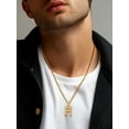 thumbnail image 4 of FindChic Big Initial Necklace for Women Men 14K Gold Plated Cubic Zirconia Letter R Pendants Jewelry Gifts for Birthday Christmas, 4 of 9