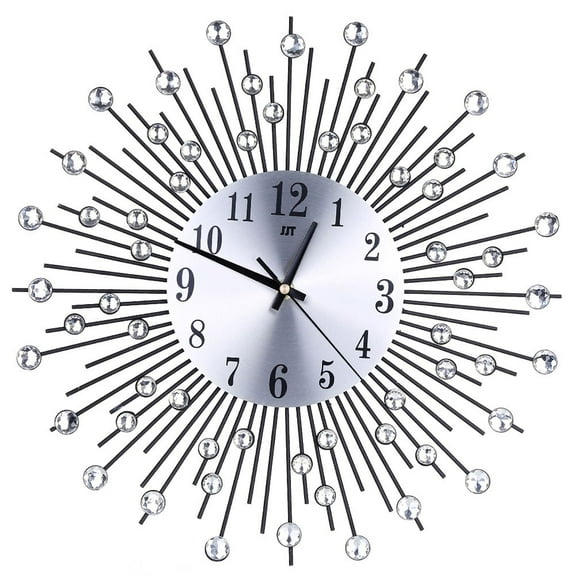 LOLIPPYY Wall Clock Decor Metal Wall Clock Black 1Set 13.8x13.8x1.2in