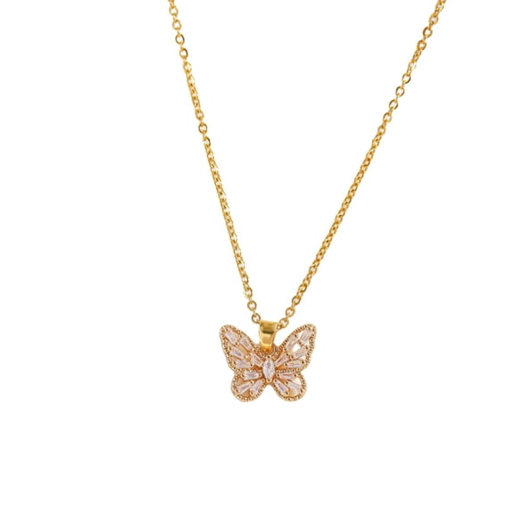 YYKihy Butterfly Necklace For Women Versatile Luxury And Unique Design Zircon Pendant Jewelry Collar Chain For Women