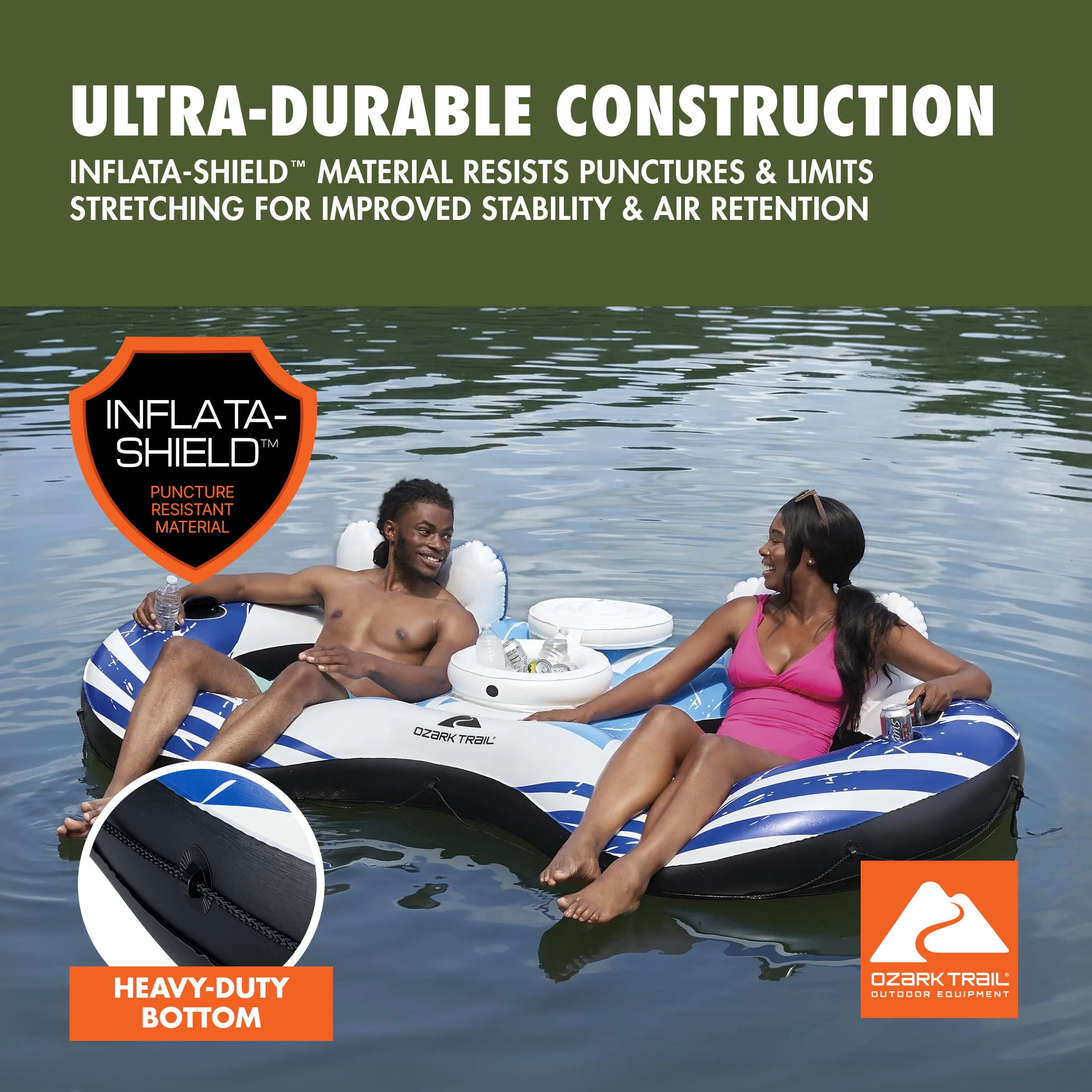 Ozark Trail Rapid Rider Double 2-Person River Tube 7'10.5"